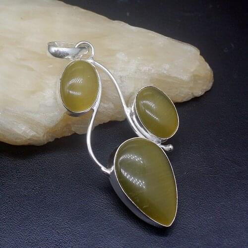 Gemstonefactory Jewelry Big Promotion 925 Silver Elegant Fashion Hot Jade Agate Women Ladies Gifts Necklace Pendant 0510