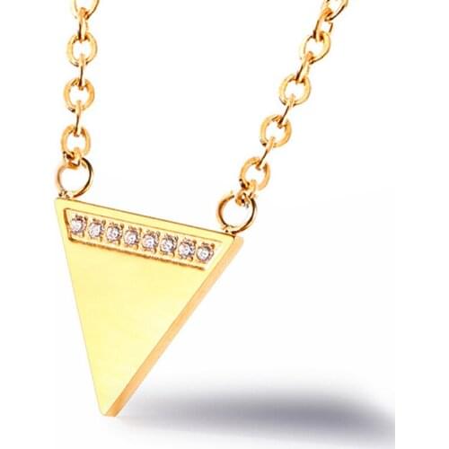 RIR Bohemia Geometric Choker Pendant Fashion Simple Charm Triangle With Small Crystal Charm Necklace For Women Necklaces Jewelry