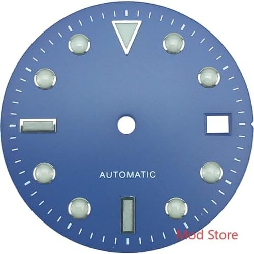 HOT 28.5mm Blue Green Sterile Copper Watch Dial Wristwatch Plate Set For ETA2824 Miyota8215 DG2813 Mov't Sub Diver Style Watch