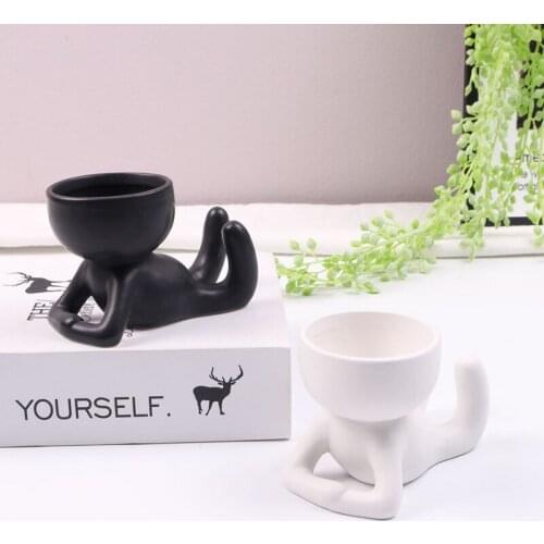 Humanoid Ceramic Flowerpot Creative Crafts Decor Nordic Portrait Personality