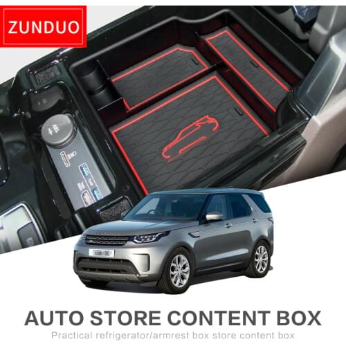 ZUNDUO CAR Armrest Box Storage for Land Rover Discovery LR5 2017 Interior Accessories Box Stowing Tidying ABS+PVC