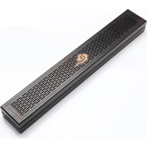Traditional Chinese 3 Types Incense Burner Wooden Handmade Hollow Incense Stick Holder Black for 21cm Incense Sticks Censer