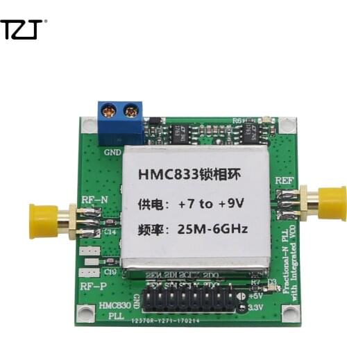 TZT HMC833 Phase-Locked Loop Module 25MHz-6GHz RF Signal Generator 7V to 9V HMC833 Core Board