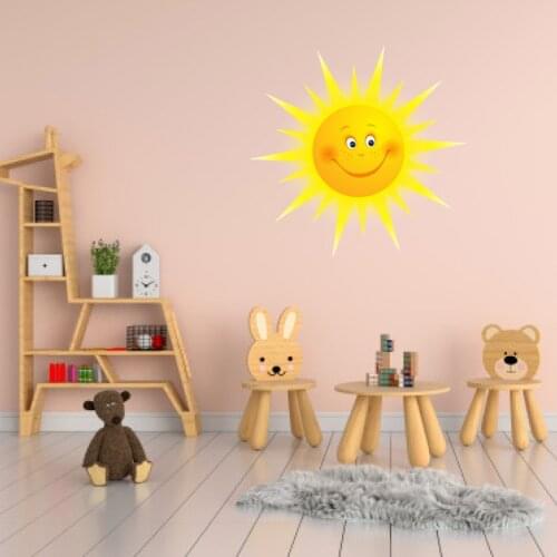1PC Cartoon rainbow cloud Sun wall sticker For bedroom kids rooms decorations mural home decor decals nursery stickers wallpaper