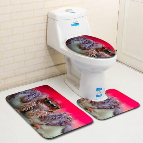 Spider pattern Toilet Three-piece set Toilet Lid Cover mat Bathroom Decor Toilet Seat Mat Bathroom amenities mat in the bathroom