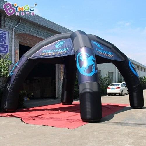 Free shipping 4 legs type inflatable spider tent with digital printing 8 Meters dia black blow-up gazebo toy tents