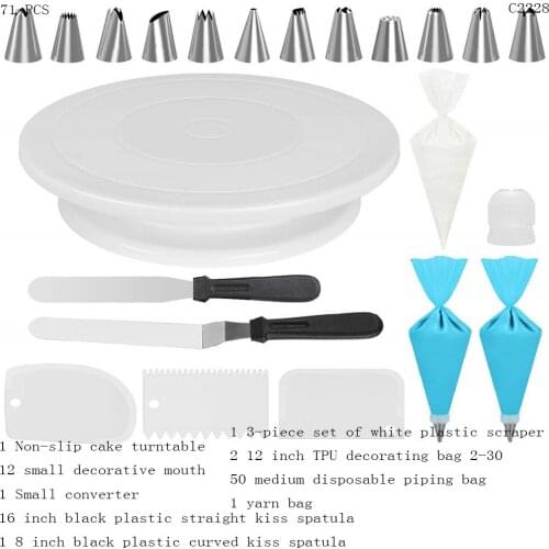 Cake Decorating Tools 71 Pcs Set Russian Tulip Icing Piping Nozzles Leaf Pastry Tips Pastry Bags for Kitchen Baking Confeitaria