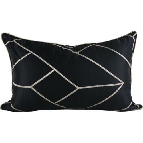DUNXDECO Cushion Cover Decorative Pillow Case Modern Simple Black Golden Lines Geometric Coussin Sofa Bedding Seat Cushion