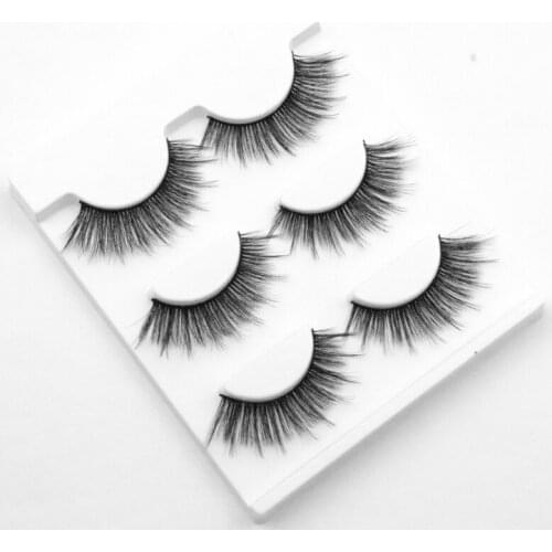 New 3 pairs natural false eyelashes fake lashes long makeup 3d mink lashes extension eyelash mink eyelashes for beauty