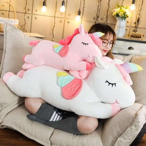 Adorable Unicorn Giant Unicorn Plush Toy Stuffed Unicorn Soft Dolls Animal Horse Toys For Children Girl Pillow Birthday Gifts