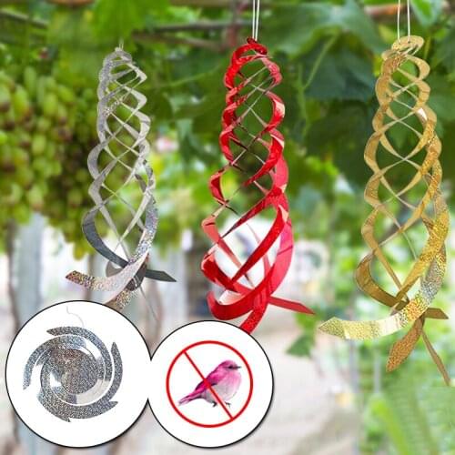 Bird Repeller Rotating Rod Reflective Wind Spiral Deterrents Control Device Agricultural Scare Bird Drive Away Garden Decor