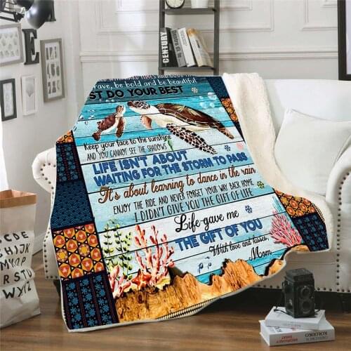 To My Daughter 3D Printed Plush Fleece Blanket Adult Home Office Washable Casual Kids Horror Sherpa Blanket 03