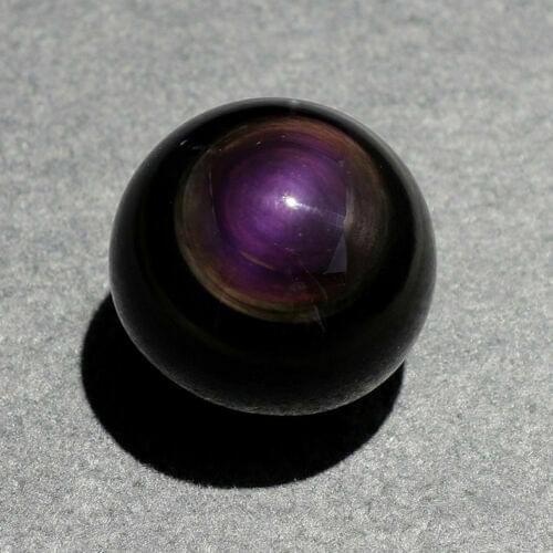 Natural Black Obsidian Flash Light Crystal Sphere Healing Ball Display