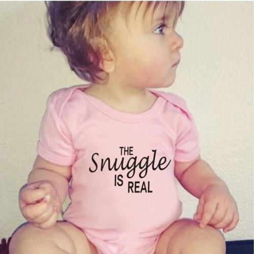 The Snuggle Is Real Baby Gril Clothes Newborn Baby Baby Rompers 2020 Letter Printed Romper Jumpsuit Newborn Baby Clothes 0-18M