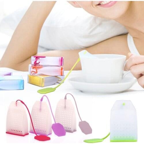 Silicone Tea Infuser Bag Reusable Safe Non-toxic Loose Leaf Tea Bags Strainer Filter For Kitchen Coffee Tea Filter Random Color