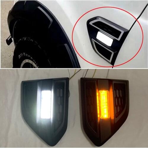 LED ABS BLACK side lamp Frame Cover side lamp cover sticker For Ford Everest endeavour Ranger T7 2017 2016-2018
