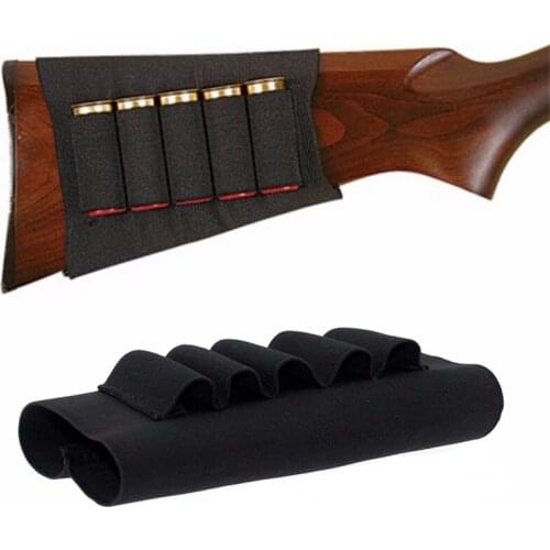Tactical Airsoft 5 Rounds Nylon Shell Holder Rifle Bullet Carrier Buttstock Pouch Outdoor Bag Gear