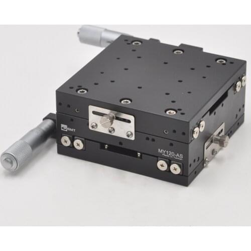 Taiwan GMT MY120-AS optical manual precision fine-tuning slide table positive and negative 12.5mm cross rail platform aluminum