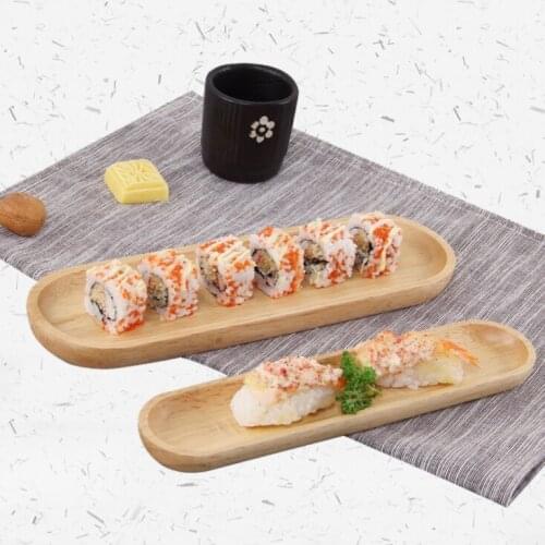 Japanese wooden tray snacks dried fruit plate dim sum saucer household rectangle