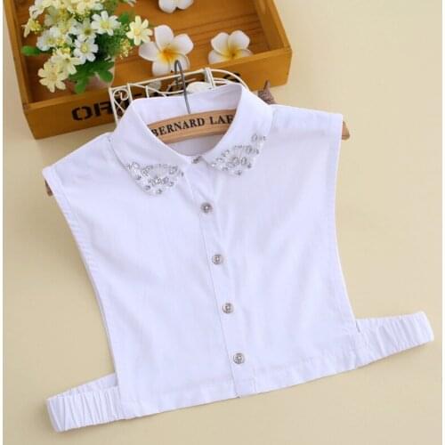 Female Solid Color White Fake Collar Women Half Shirt Flase Collar Sweater Vest Blouse Shirt Detachable Lapel Collar Decoration