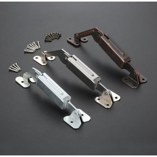 1 PC Antique Bronze Support Box Cabinet Lid Support Hinge Metal Spring Lid Support Down Hinge Hardware with Mounting Screws