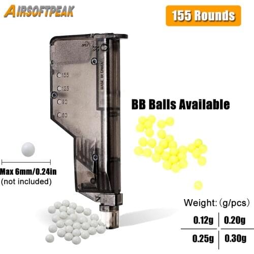 1000 Rounds/lot Airsoft Paintball BB Balls 0.12g/0.2g/0.25g/0.3g 155 Rounds BB Speed Loader Plastic Strike Ball Shooting Bullets