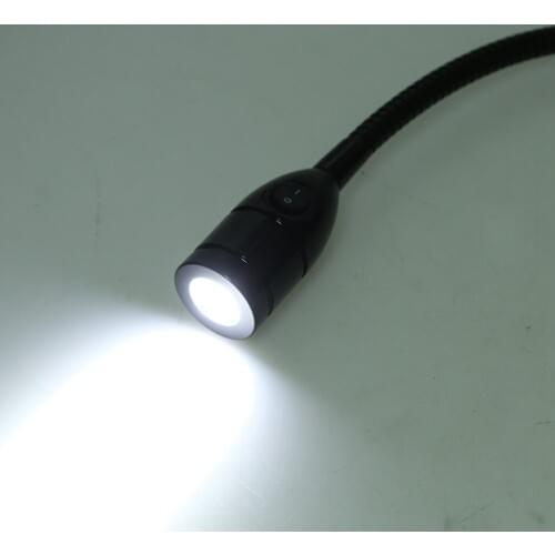 12V 3W Boat LED Reading Lights Adjustable Interior Desk Lamp Black