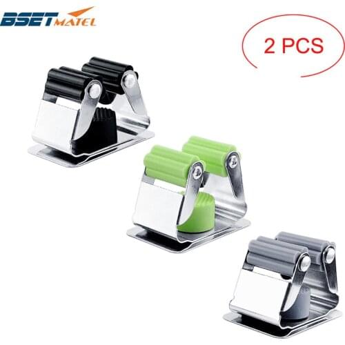 2PCS/Lot Stainless Steel Fishing Rod Clips Club Positioning Clamps Holder Fixing Rack Wall Mount Rod Collection Rack Storage