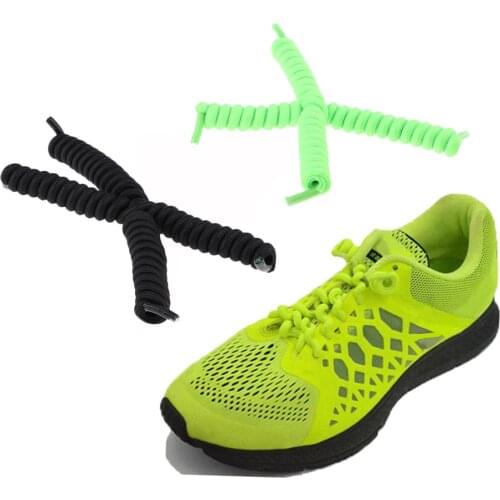 4 Pieces Adults Spiral Elastic No Tie Shoelaces Lazy Shoe Laces