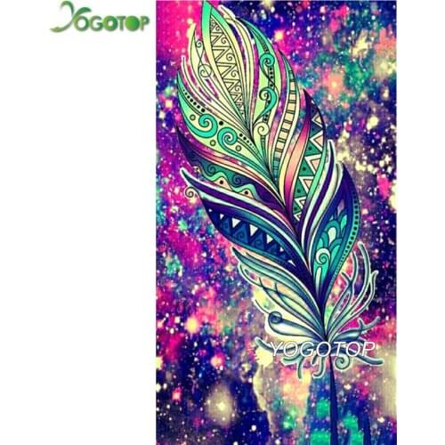 5D DIY Diamond Painting Home feather landscape character Cross Ctitch Kit Wall Sticker Full drilling Embroidery gift YY2823