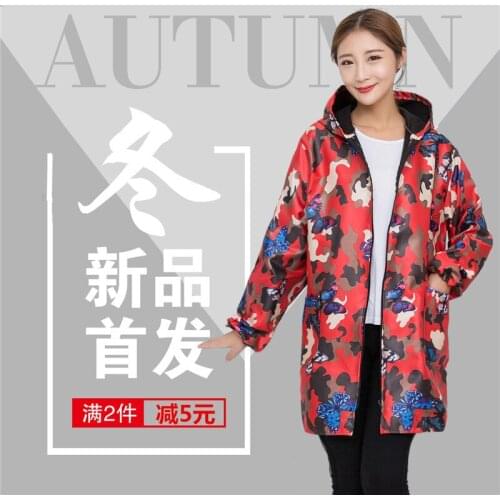 Blouses Adult Women Plus Velvet Long Sleeve Kitchen Apron Waterproof and Oilproof Men Winter Thicken Fashion Coat Overalls