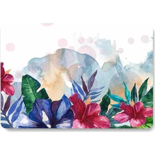 Watercolor Flowers Laptop Case for Apple Macbook A1534 Protective Shell Air 2018/2019/2020 Pro 13 15 Inch Notebook Back Cover