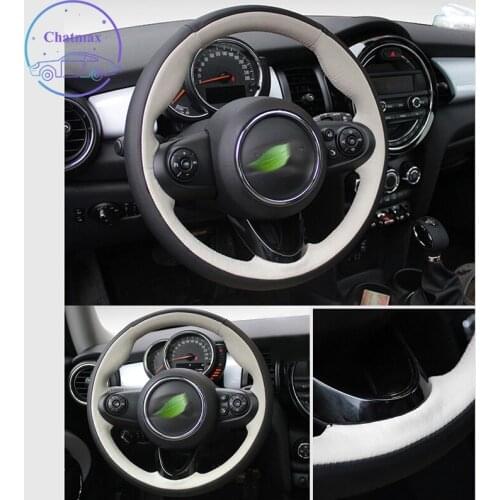 Steering Wheel Cover for MINI Cooper Clubman Coutryman Mini Coupe Suede Leather Hand Sewing Wrap DIY Stitchwork Holder