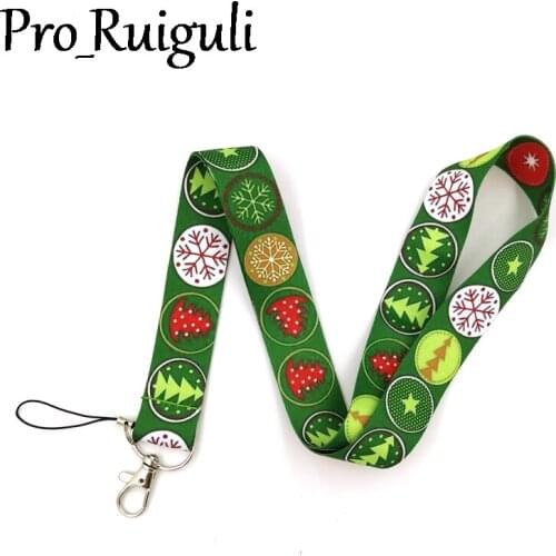 Christmas tree decorations Neck Strap Lanyard keychain Mobile Phone ID Badge Holder Rope Key Chain Keyrings cosplay Accessory