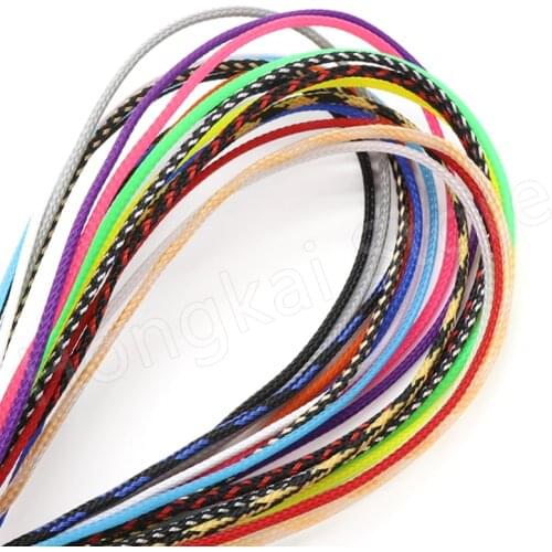 Ø3mm Multicolor PET Braided Sleeve Tube Three Weave Encryption Shock Net For Automotive Wiring And Cables -60℃~125