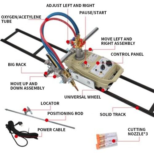 Semi-automatic flame cutting machine, straight-line trolley steel cutting round gas cutting wind cutting machine CG1-30 improved