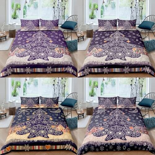 Home Textiles Luxury 3D Christmas Tree Print Duvet Cover Set 2/3 Pcs Pillowcase Kid Bedding Set AU/EU/UK/US Queen and King Size