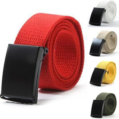 Unisex Canvas Durable Military Casual Stylish Solid Color Plain Webbing Canvas Waist Wide Belt Waistband ремень женский