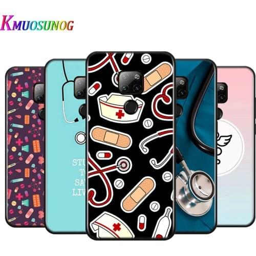 Nurse Medical Medicine For Huawei Y9A Y8P 2020 Y8S Y7A Y9 Y7P Y5P Y9 Y7 Y6 Y5 Prime Pro 2019 2018 2017 Black Phone Case