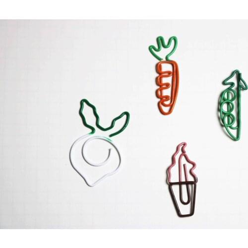 Mini Cartoon Cute Pod Carrot White Turnip Ice Cream Style For Paper Note Metal Clip Decoration Office School Family Use