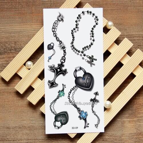 Prayer Cross 3D Temporary Tattoo Body Art Flash Tattoo Stickers Waterproof Car Styling Tatoo Home Decor Wall Sticker #009