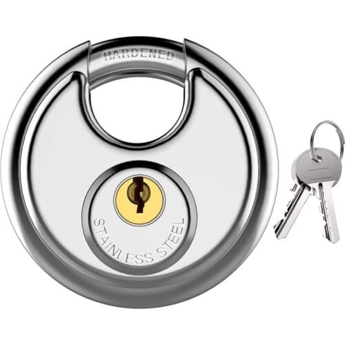 6Pcs Stainless Steel Disc Keyed Padlocks Trailer Warehouse Lock Chain Bicycle Anti-theft Lock for Storage Room Garages and Shed