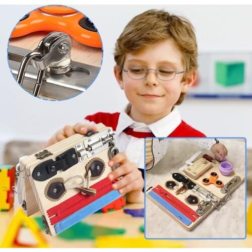 Early Childhood Education Montessori Stress Relieve Busy Activity Cubes For Kids Children Anti-Stress(Multicolor 5.91×7.87 inch)