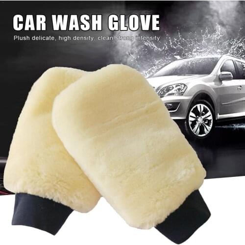 Plush Soft Car Washing Gloves Microfiber Cleaning Mitt Wax Detailing Brush For Motorcycle Auto Washer Care Maintenance Products