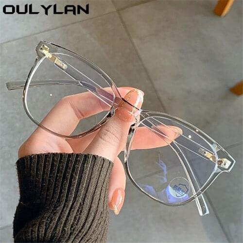 Oulylan Transparent Eyeglasses Frame Women Men Anti Blue Light Glasses Frames Optical Computer Gaming Spectacle Prescription
