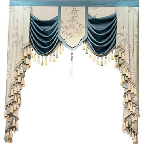 European luxury drapery customization for bedroom living room hotel apartment kitchen curtain window top high-end customization