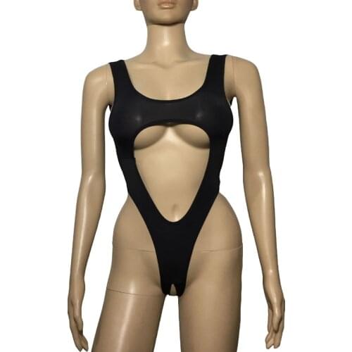 Sexy Lingerie Anime Sukumizu School Girl Cut Out Leotard Crotchless Bodysuit Student Uniform Teddy Role Play Costume
