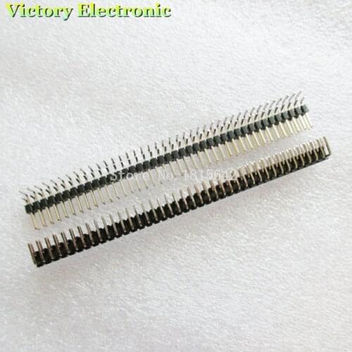5PCS/LOT 2.54mm 2 x 40 Pin Male Double Row Right Angle Pin Header Strip pin header double row angle
