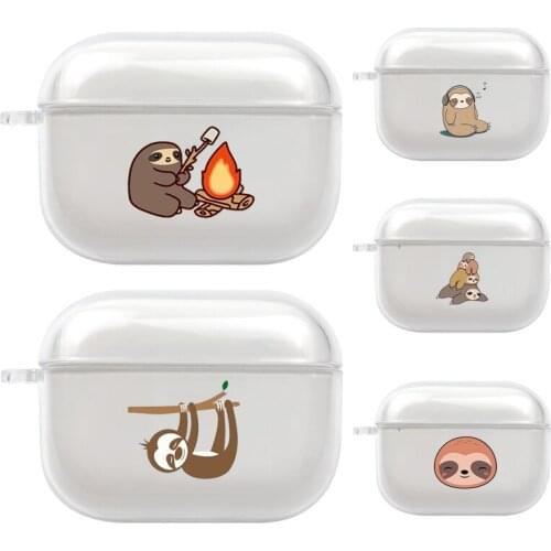 Kawaii Cute Sloth Face Hang Funny TPU Case For Airpods Pro Earphone Case For Airpods Wireless Bluetooth Case For AirPods 3