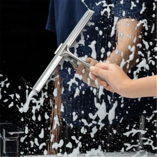 Glass Wiper Single Side Window Scrapers Stainless Steel Windshield Squeegee Household Mirror Cleaning Brush With Hanging Hook